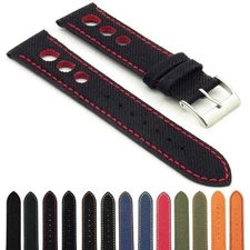 DASSARI Turbo Nylon Watch Band Racing Rally Strap w/ Leather Backing