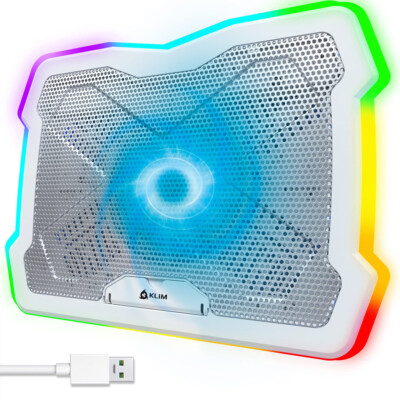 KLIM Ultimate + RGB Laptop Cooling Pad with LED Rim + New 2024 + Gaming Laptop C