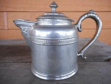 Shabby Farmhouse Plated Ornate Distressed Repaired for decor only vase Silver 7"