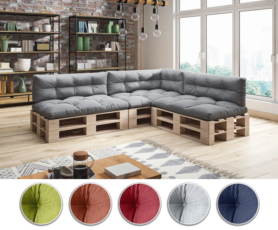 Palettenkissen Set Palettensofa Palettenpolster Sitzkissen Rückenkissen 120x80