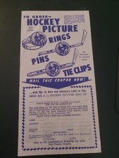 1950 BEEHIVE NHL HOCKEY RINGS PINS FORM PHOTO CHECKLIST GORDIE HOWE BEE HIVE AD