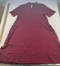 Zenana Premium Womens Size L T-shirt Dress Soft Stretchy Pockets Shift Burgundy