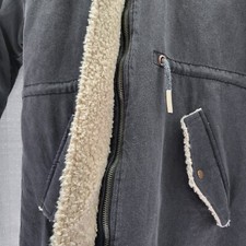 ZARA Unisex Kids Size 11-12 Gray Denim Hoodie Coat