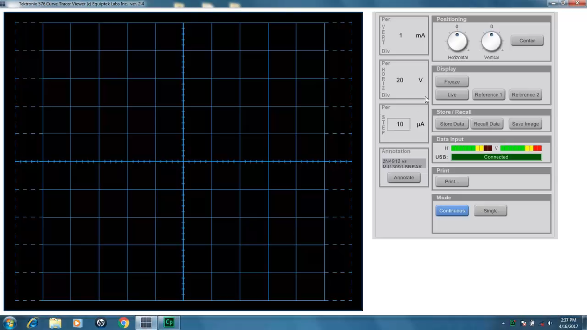 Tektronix 576 Curve Tracer with Computer Interface Tektronix 576 Curve Tracer with Computer Interface