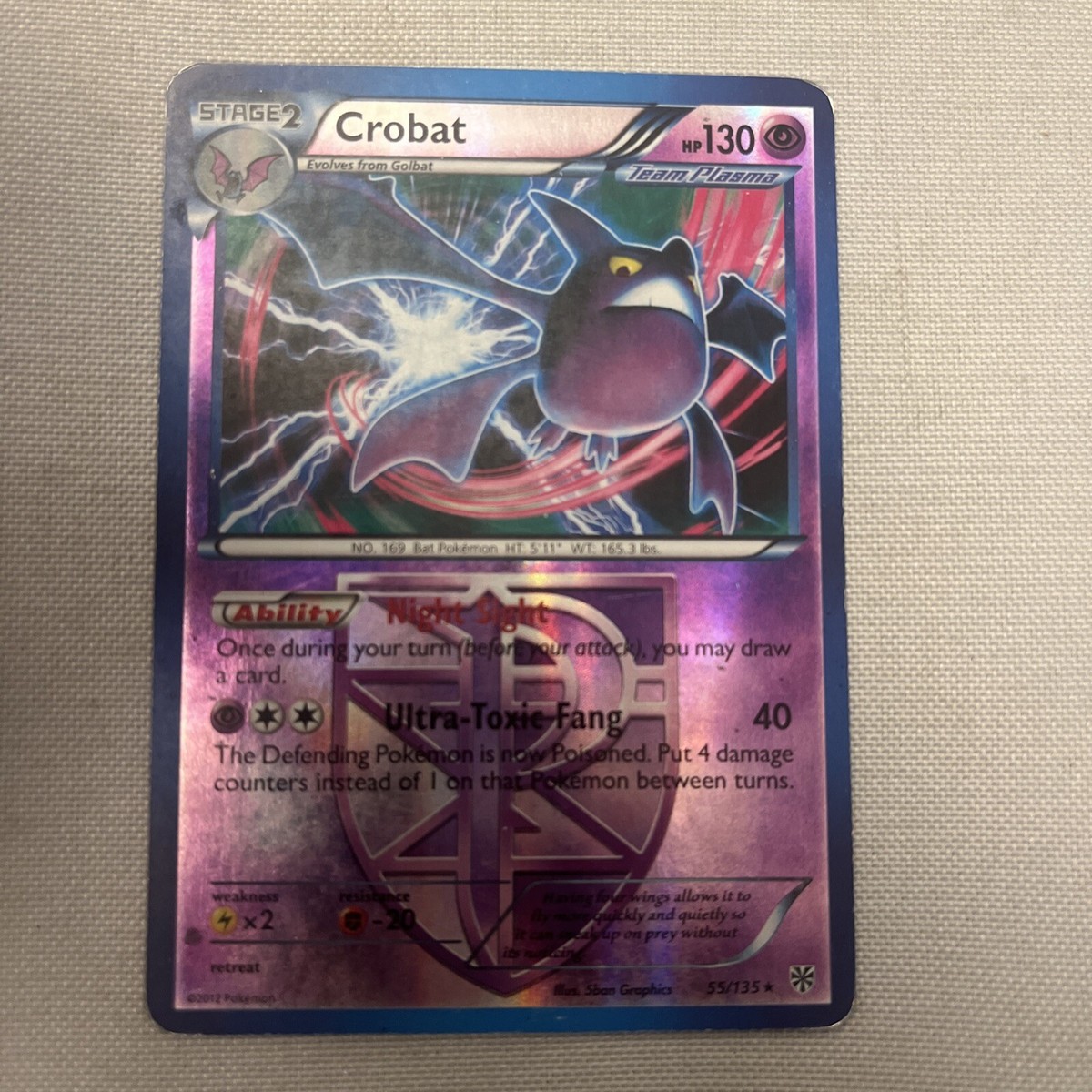 Crobat 55/135 Reverse Holo Plasma Storm Pokemon Card Mint | eBay