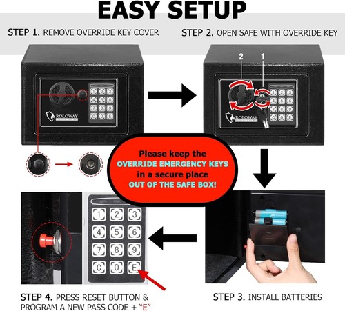 HSGCJS Fireproof Home Safe, 1.8 Cubic Feet, Digital Keypad Lock Security Safe - Picture 5 of 6