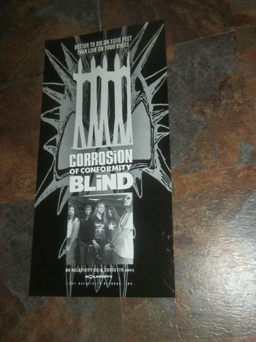1991 C.O.C. CORROSSION OF CONFORMITY 12" x 24" VINTAGE BLIND U.S. Promo Poster - Bild 4 von 4