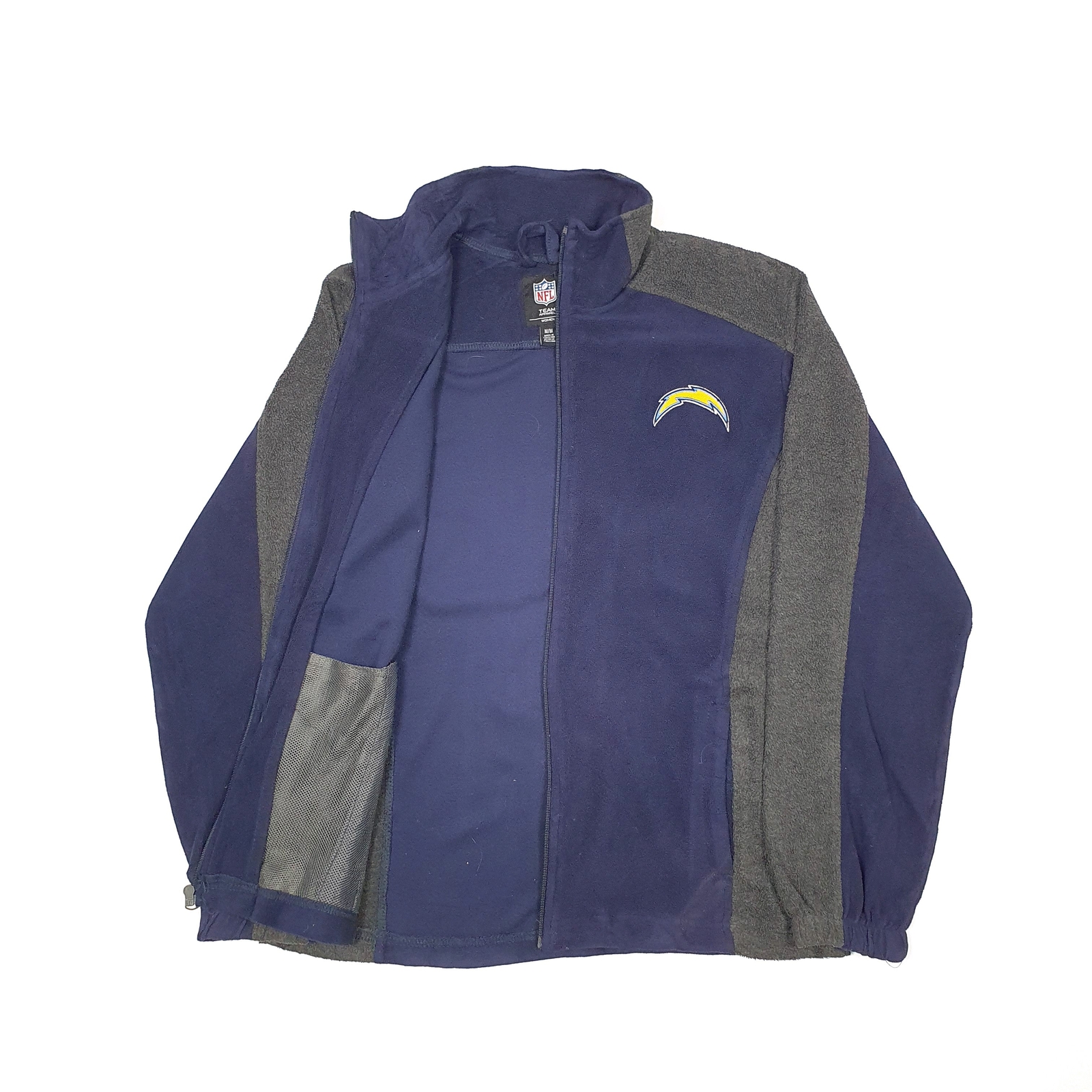 Mens NFL Los Angeles Chargers Polyester Full Zip Fleece Jumper M image 2