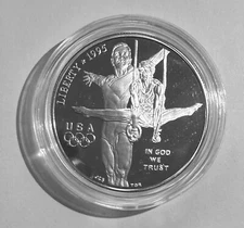 USA 1995 Olympic Games Gymnastics Silver Dollar Proof Coin