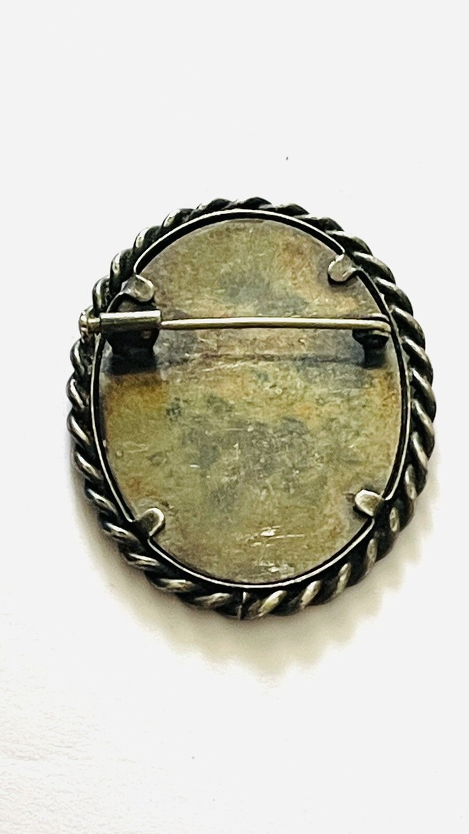 Broche Ancienne Porte-photo Couleur Argent - Bijou Vintage 2381, Occasion "dans Son Jus"
