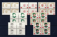 1953 USA Christmas Seal Progressive Color Proofs BLOCKS (7) . Mint Never Hinged