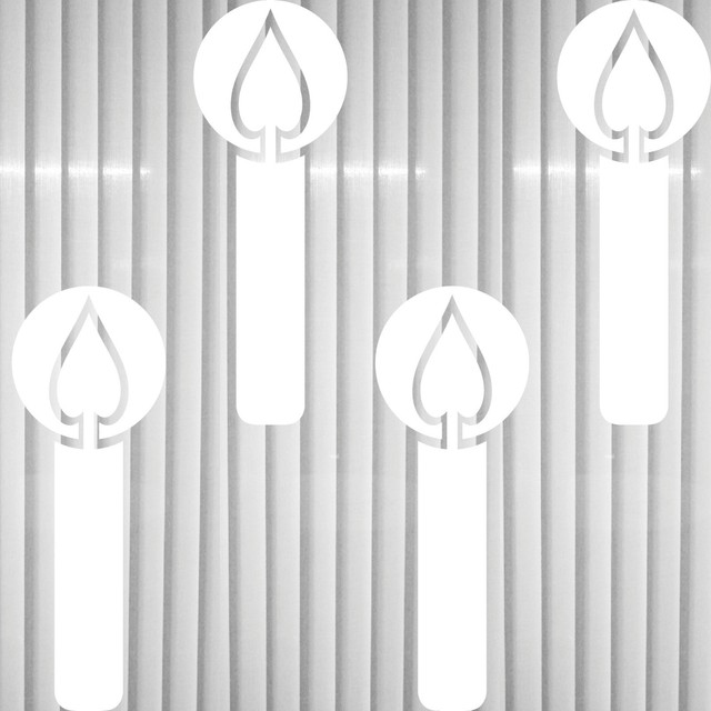 4 candle church candles Christmas Xmas Home Shop Window die cut decal