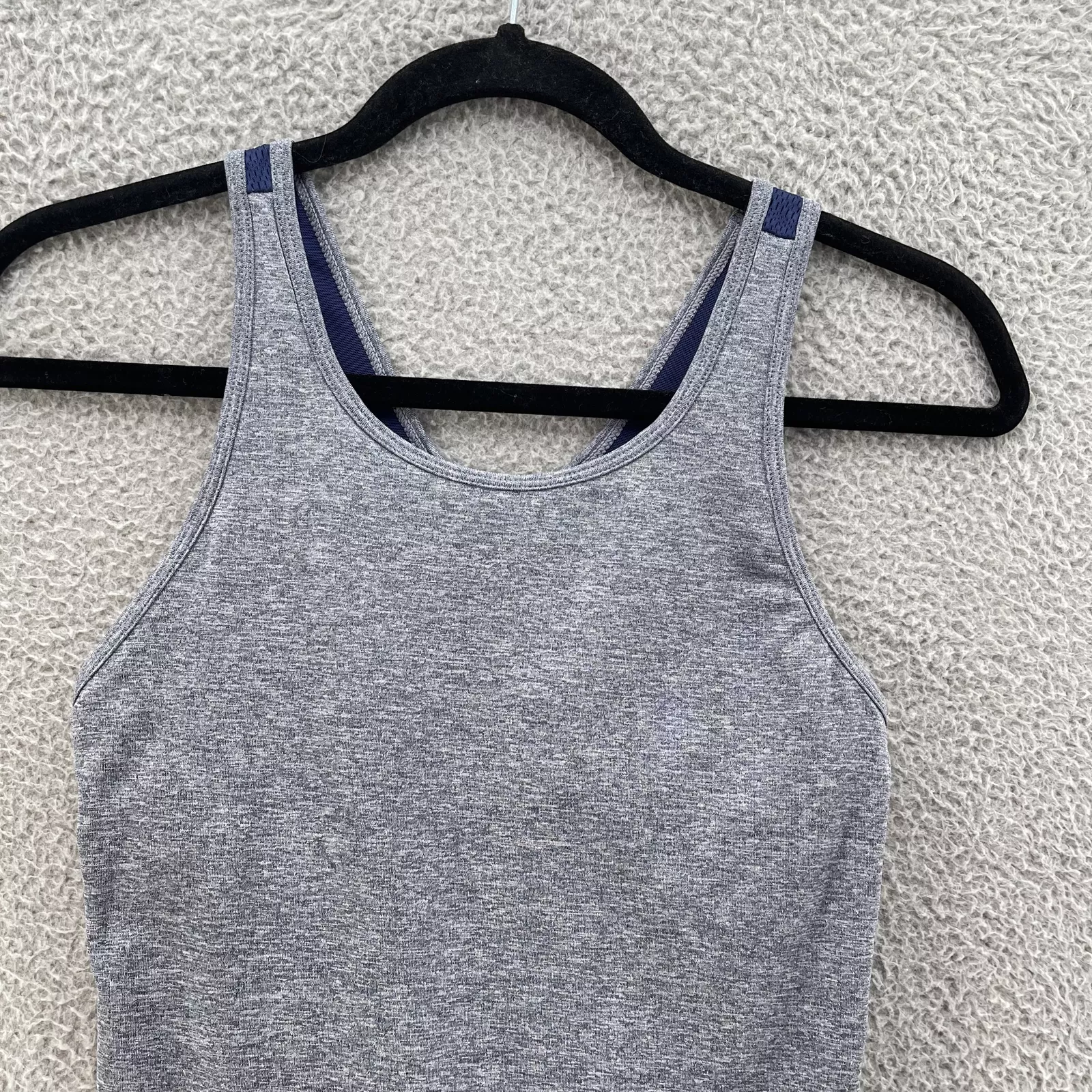 lole athletic activewear gym yoga training blue back tank-top