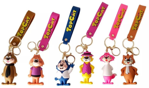 Top Cat 3D Silicone Pendant Keychains Keyrings Bag Charms Benny Spook Brain Choo - 第 1/2 張圖片