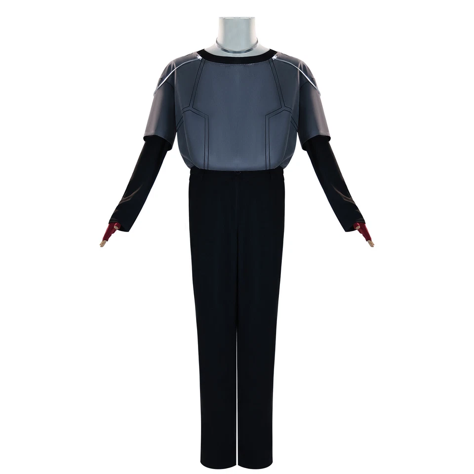 Disfraz de Cosplay Alien Stage R7 Till Gris Sudadera con Capucha Camiseta Pantalones Pendientes Foto 3 de 4