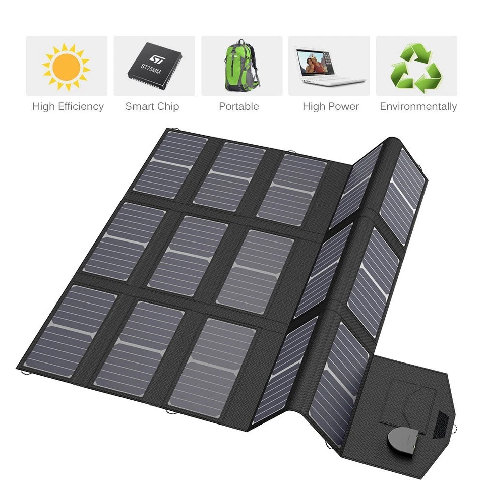 Allpowers 18V 100W Portable Solar Charger Foldable Solar Panel Ourdoor Camping - Image 4 of 4