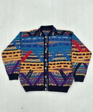 Vintage Coogi Aztec Print Multicolor Full Button Up Collar Cardigan XL