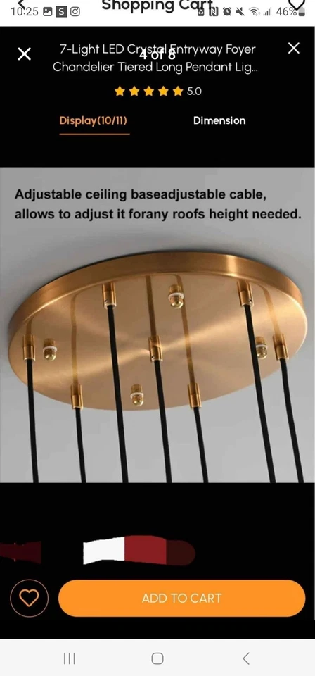 7灯LED水晶入口门厅吊灯分层长吊坠灯饰 — 第 4/4 张图片