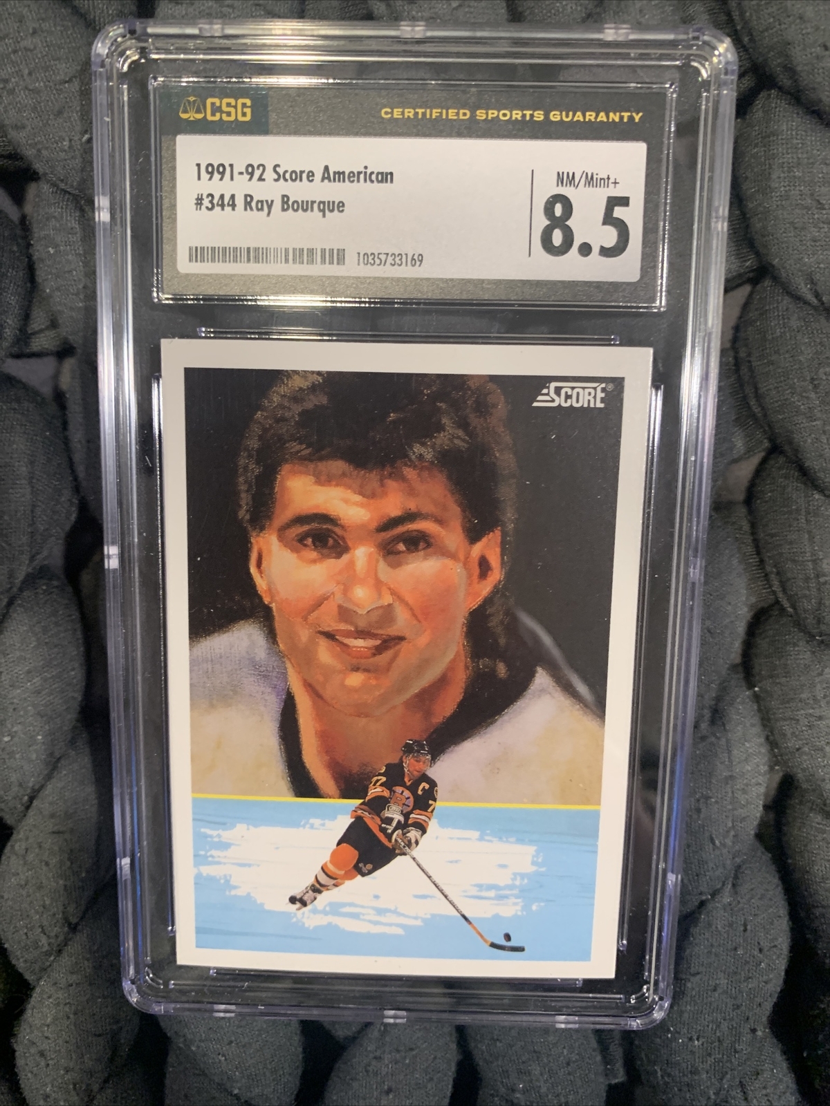Ray Bourque 1991-92 Score American #344 Dream Team CSG 8.5 Bos Bruins Defenseman