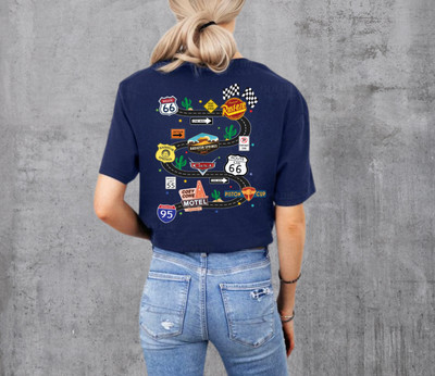 Cars Shirt for Dad Route 66 Radiator Springs Tee Pixar Rust-eze Gift Him