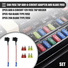 Add a Circuit 12V Standard Fuse Tap w/ 2pcs 10A 20A ATC Blade Type Fuse 1 Set