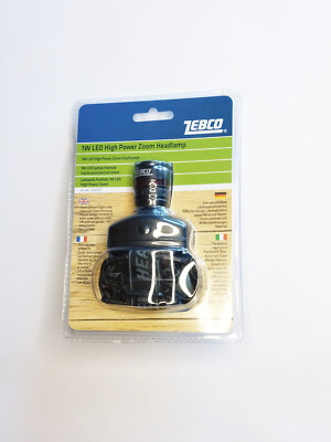 Zebco LED Kopflampe Stirnlampe Headlamp Kopf Lampe 1 Watt Power Focus