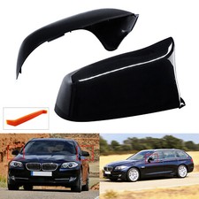 2X Gloss Black Wing Rearview Mirror Cover Caps For BMW 7-Series F01 F02 F03 F04