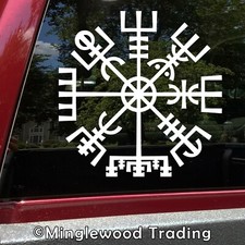 Viking Compass Vinyl Decal V1 | Norse Vegvisir Wayfinder Rune | Die Cut Sticker