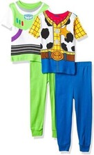 Toy Story Toddler Boy's Woody and Buzz Lightyear Character Costume Pajama Set