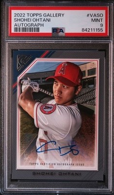 2022 Topps Gallery Shohei Ohtani Autograph Blue Ink Auto Autograph PSA 9
