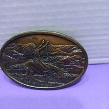 Bergamot Brass Works Chief Joseph Belt Buckle 1977 Arroyo Grande Siskiyou 