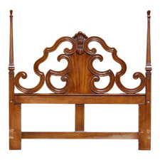 Mid-Century Modern Walnut Queen Headboard by White Furniture Company - Vintage