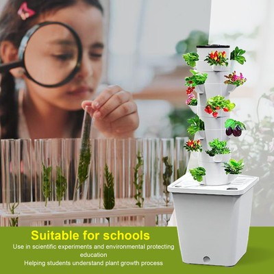 Hydroponic Growing System Tower 25 Holes Mini Column Indoor Vertical Garden For