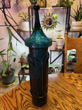 Vintage Rare Mid-Century Italian Stelvia Glass Apothecary Jar with Lid