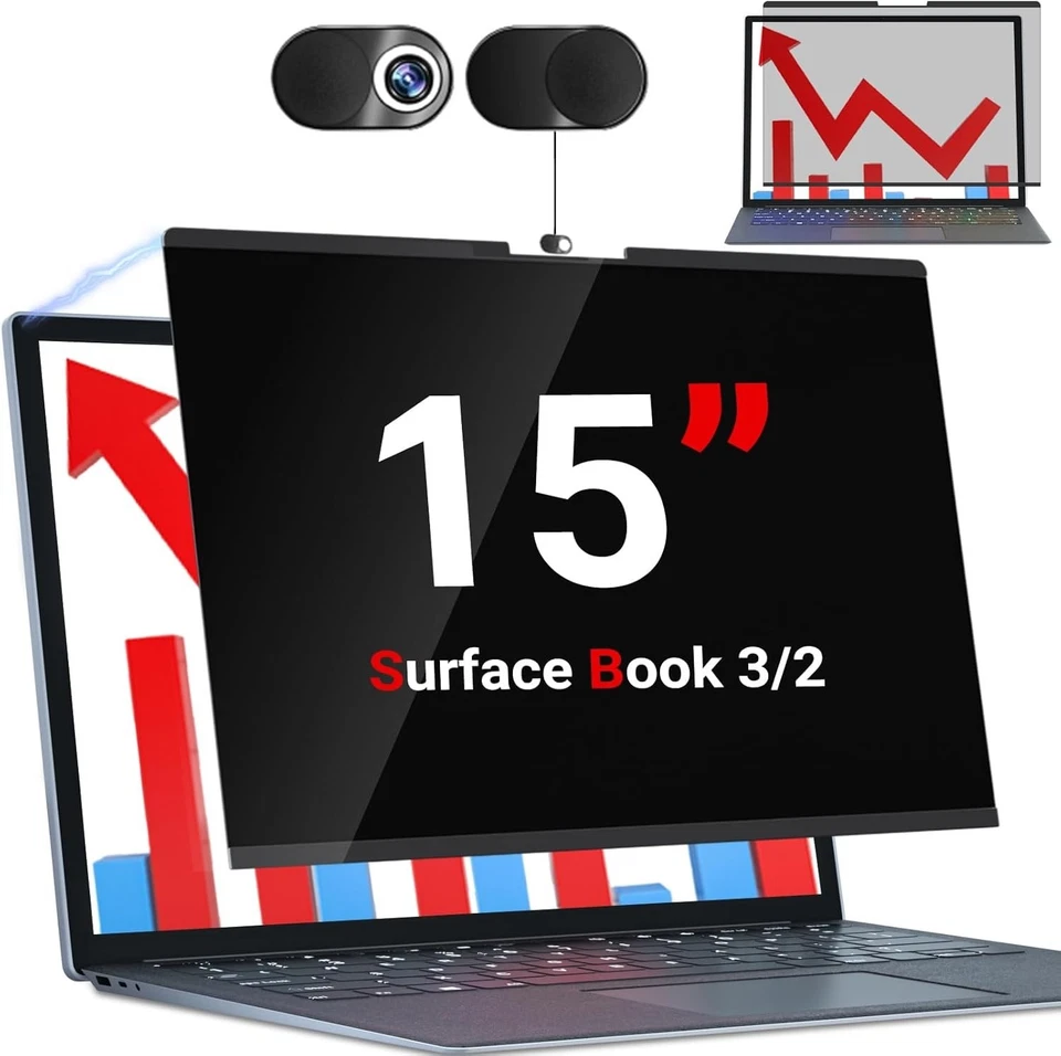 15-Inch Magnetic Privacy Screen for Surface Book 3/2/1 - Ultimate Eye Protection - Image 3 of 4