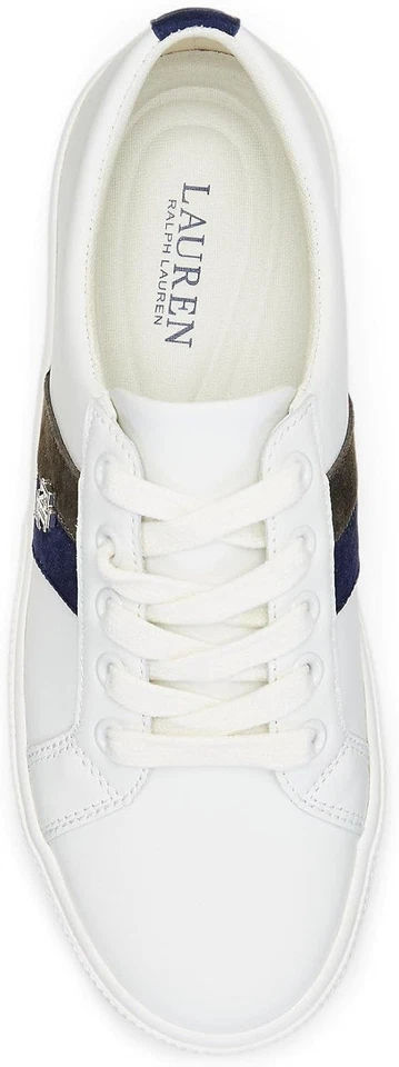 Polo Ralph Lauren, Para Mujer, Tenis Janson, Blancanieves/Azul Marino Refinado/Oliva Oscuro Foto 3 de 4