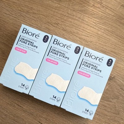 Bioré Deep Cleansing Pore Strips Original Value Size 14 Strips (Pack of 3)