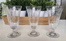 (3) Water Iced Tea Goblet Tumbler Vintage Fostoria Glass Arcady Pattern 6 1/8"