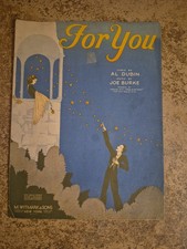  &ldquo;For You&rdquo; by Al Dubin & Joe Burke -  Art Deco Cover 1930s Witmark - So Cool