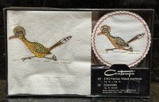Vintage Made In USA Roadrunner Napkins And Coaster Set By Contempo