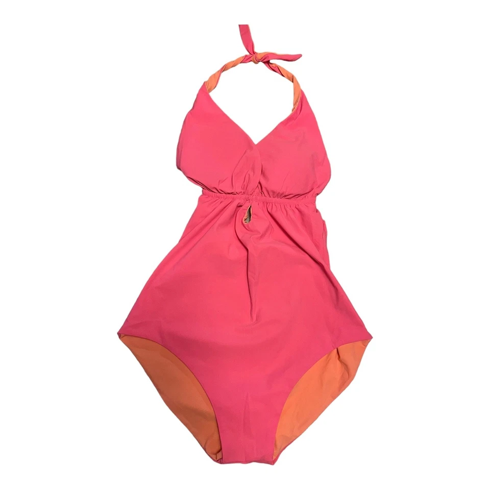 Traje de baño de una pieza MARYSIA rosa neón coral halter EE. UU. Resort vacaciones XS USADO EN EXCELENTE ESTADO  Foto 3 de 4