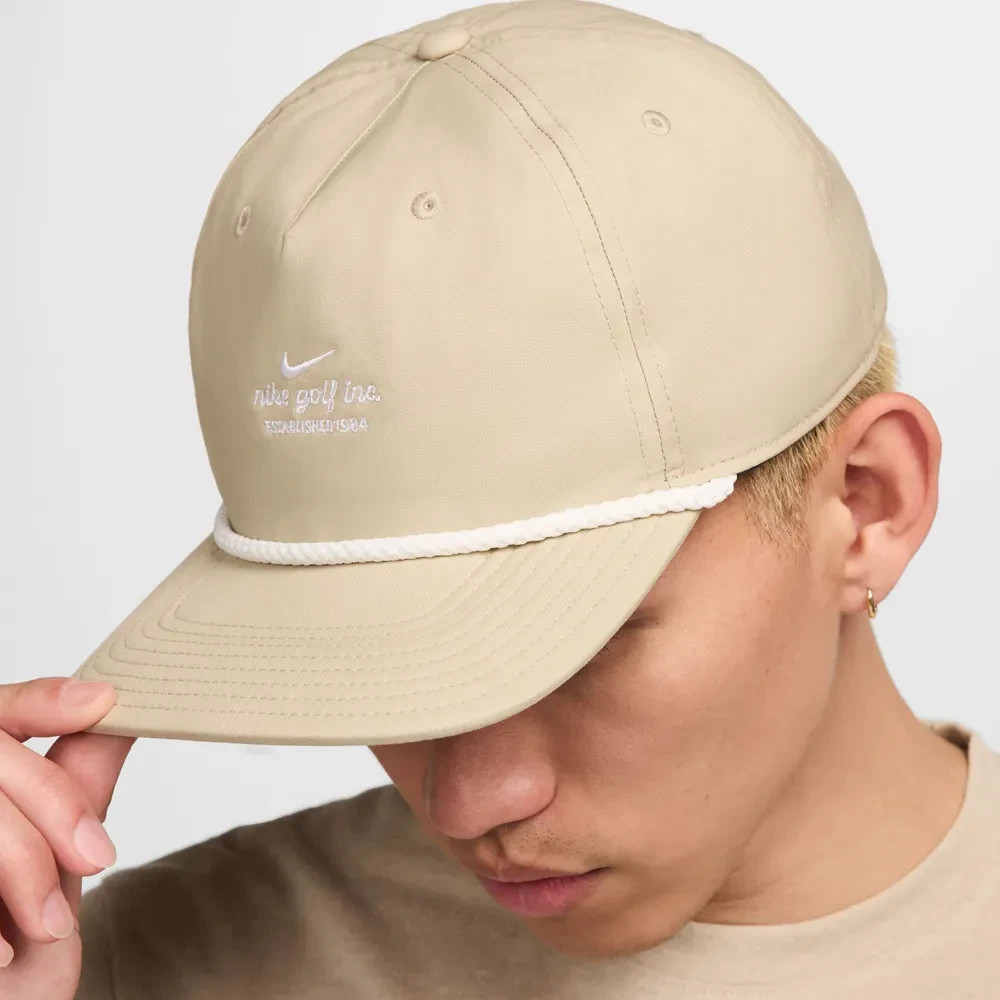 Nike Pro Cap Structured S/M Dri-FIT Golf Hat Snapback Beige TPC