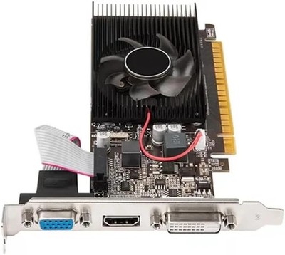 GT610 2GB Grafische Kaart – 810MHz Kernfrequentie, GDDR3, 64-bit, Met Stille Ventilator – VGA/HDMI/DVI – Plug-and-play, Geen Externe Voeding Nodig