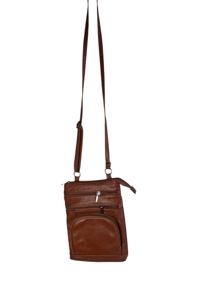 VTG Unbranded Unisex Faux leather crossbody bag with 6 compartments Boho Chic - Image 4 of 4