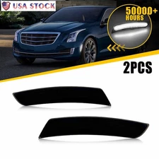 2PCS White Front Bumper LED Side Marker Lights For Cadillac CTS 14-19/ATS 15-19