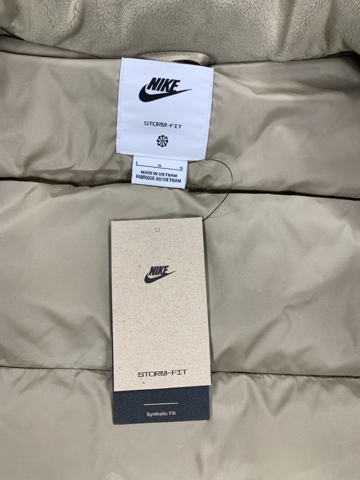 Nike Storm Fit Puffer Vest Brown Beige Primaloft Windrunner FB8193-247 Men's L thumbnail 11