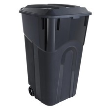 Wheeled Garbage Can Heavy Duty Plastic Attached Lid