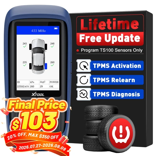 2026 XTOOL TP150 TPMS TS100 Programming Tool Tire Sensor Relearn/Reset/Activate