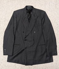Wool Striped Long Double-Breasted Suits & Blazers for Men for sale