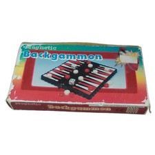 Miniature Magnetic Backgammon Complete Travel Game 550 Pocket Size
